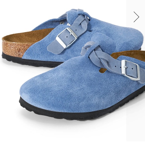 Birkenstock Shoes - Birkenstock Boston Braid Clog - Elemental Blue size 40